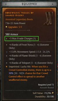 Boots with Evade Charges