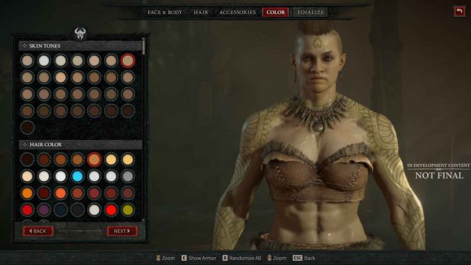 Character Customisation Female Barbarian