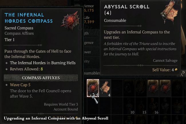 Upgrading a Compass - The Infernal Hordes Diablol 4