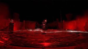 Malphas in his arena with traps