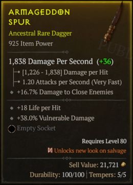 Rare item Affixes