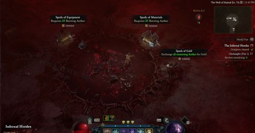 Spoils of Materials and Equipment chests - The Infernal Hordes Diablol 4
