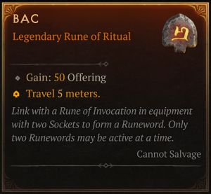 BAC Ritual Rune