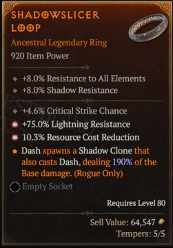 Legendary item Affixes