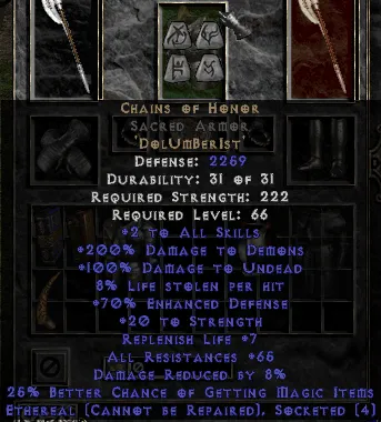 Chains of Honor Runeword DolUmBerIst