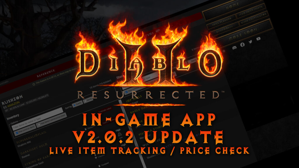 Diablo 2 Resurrected In-game App v2.0.2 - Track your Inventory / Price Checks