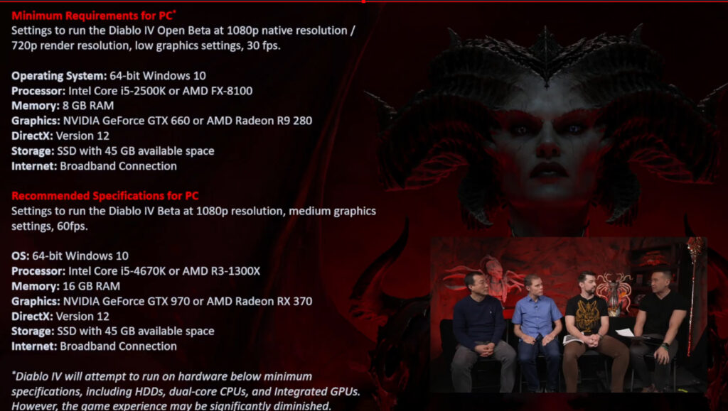 Diablo 4 System Requirements Revealed