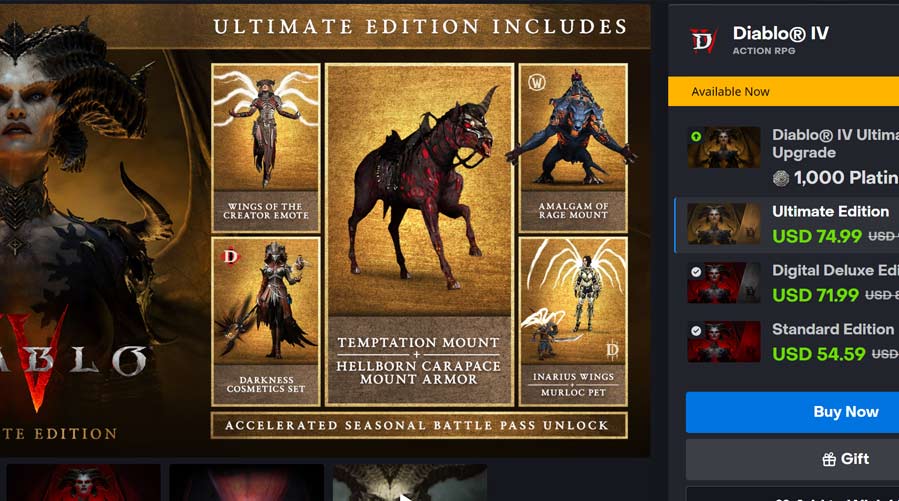 Diablo 4 now on sale