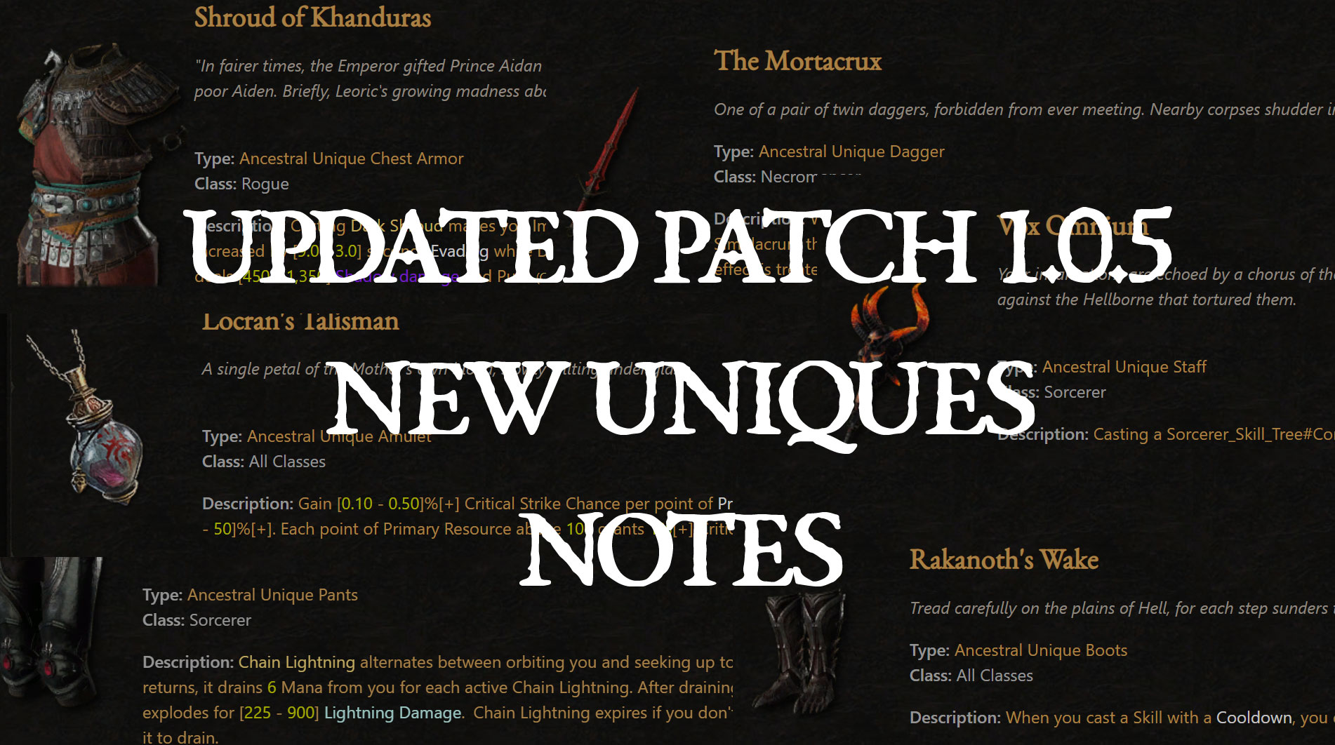 Diablo 4 Patch 1.0.5 Notes Updated - New Uniques