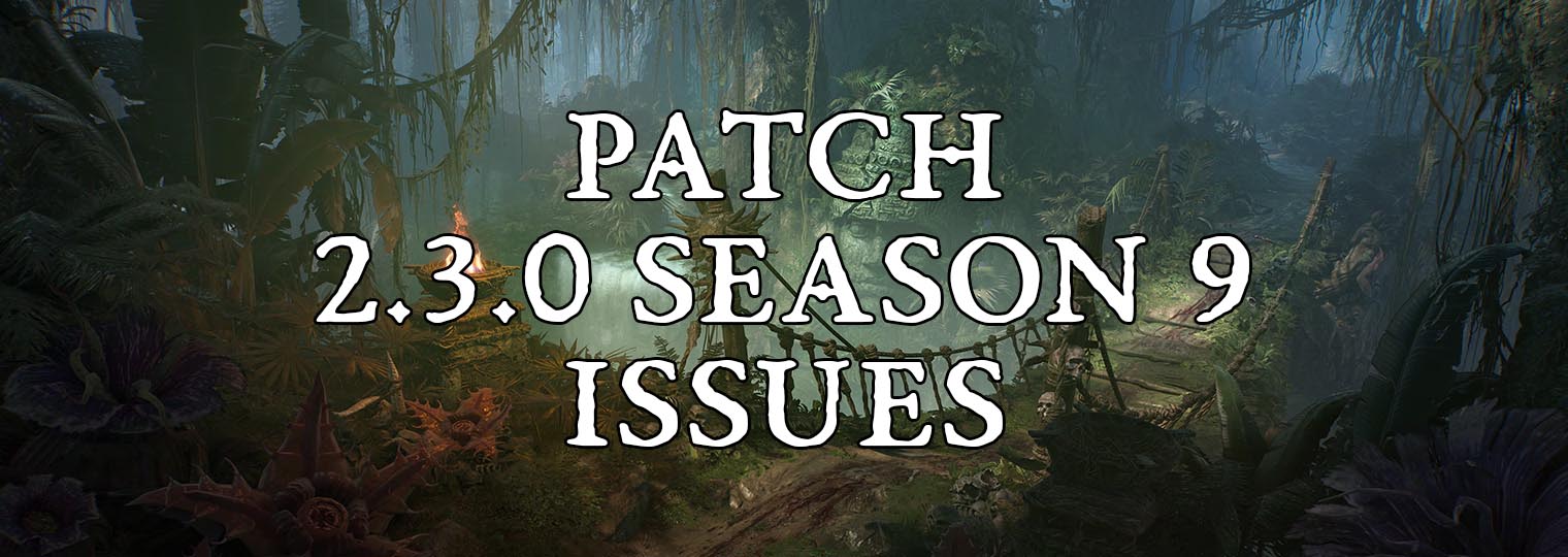 Season 9 known issues