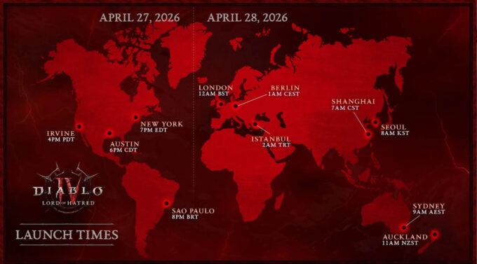 Diablo 4 Lord of Hatred launch times and pre-loads